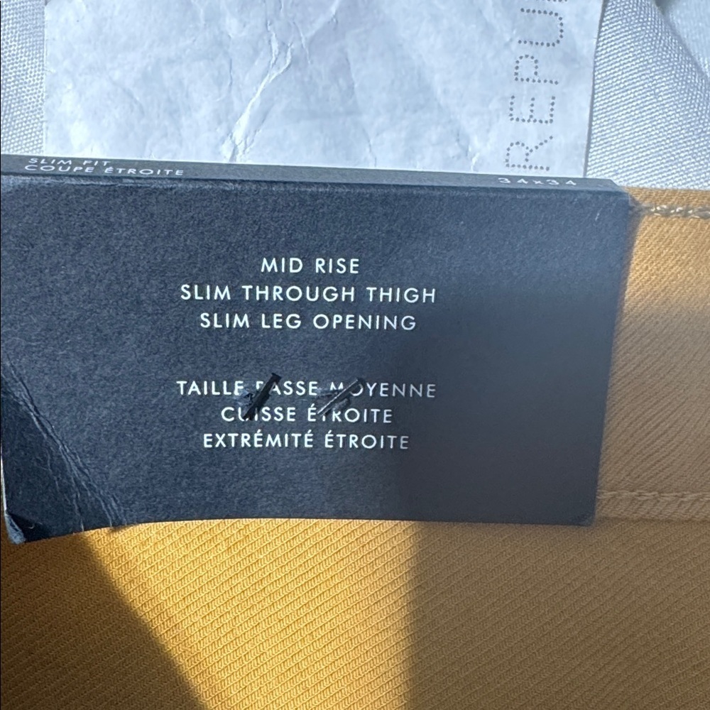 Banana Republic Traveler Jeans – Men’s 34x34 – Mustard Yellow - Slim Fit - NWT - Picture 7 of 14